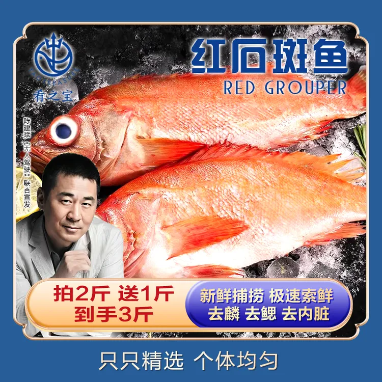 整条进口开背红石斑鱼500g*3袋（2-3条/袋）冷冻腌制去内脏红石斑鱼