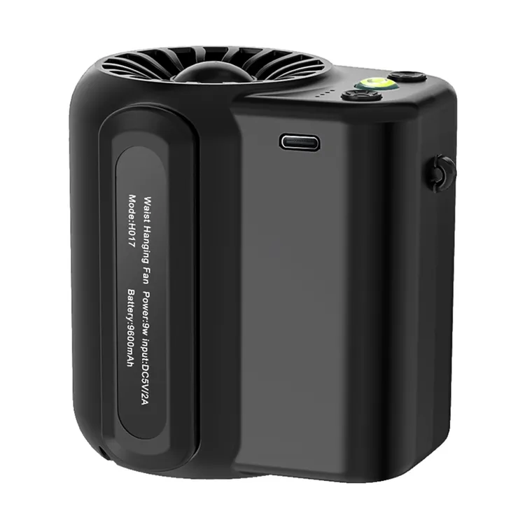 挂腰风扇随身便携式消暑降温神器高温户外工地充电强力小风扇挂脖