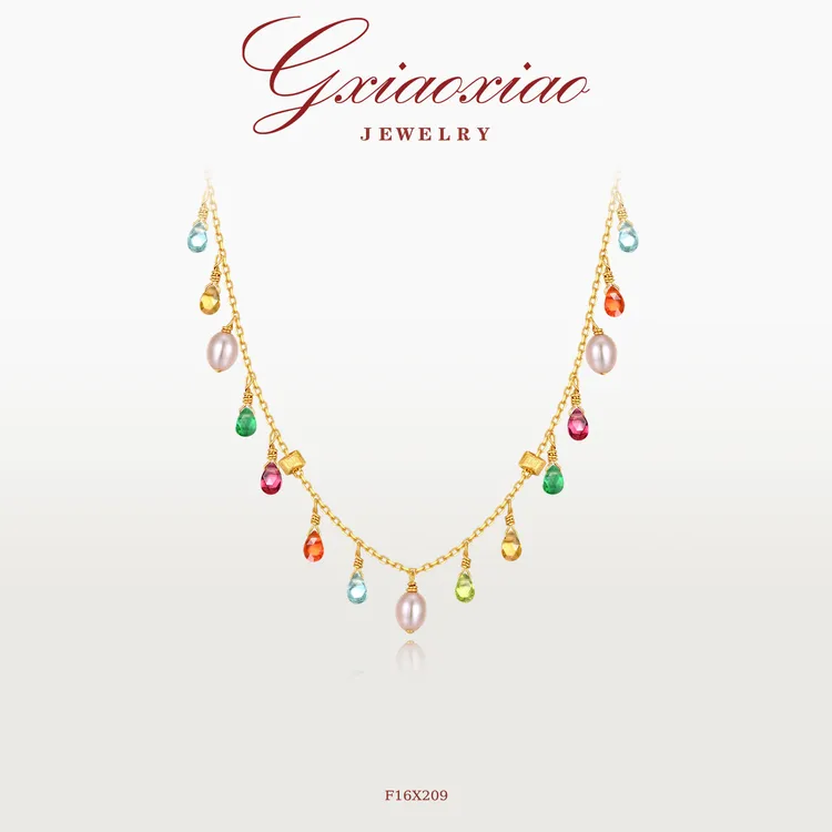 G XIAOXIAO 【夏日多巴胺】时尚度假风彩色项链 F16X209新年礼物