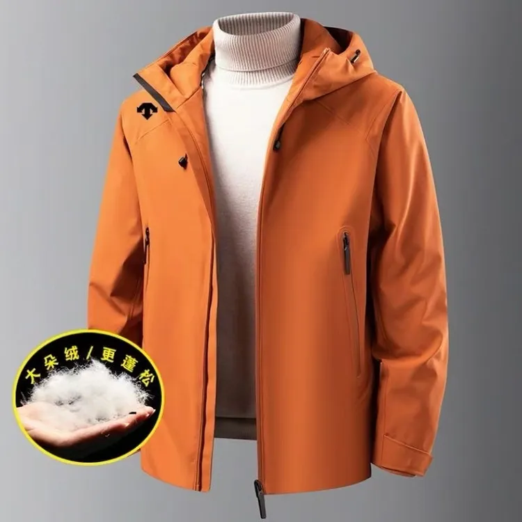 商场同款迪桑2025秋冬新款运动男装连帽户外冲锋衣内胆羽绒服外套