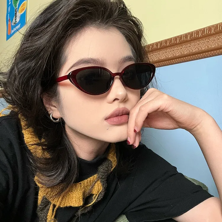 槑槑哒复古猫眼墨镜女高级感防紫外线时尚显瘦太阳眼镜欧美风个性