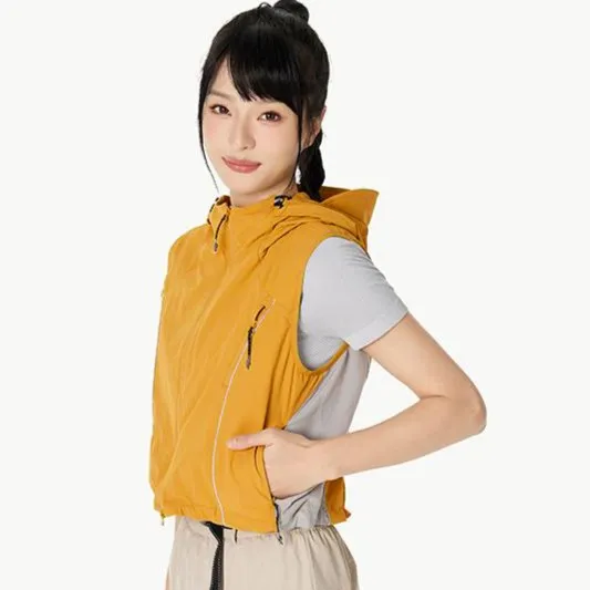 户外运动马甲撞色拼接无袖马夹防水春秋季外穿休闲开衫女短款外套