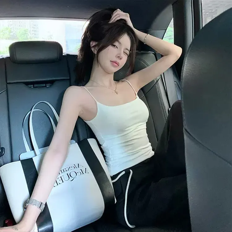 短款小吊带女夏季背心纯欲风修身带胸垫内搭显瘦外穿打底无袖上衣