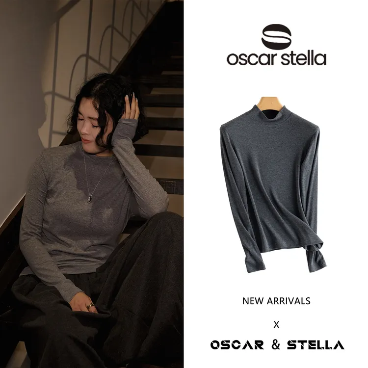 OSCAR&STELLA【贴心】珍珠山羊绒发热中领套头打底衫 230 0828