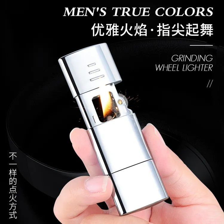 新款抽拉式煤油打火机经典砂轮明火油机合金机身