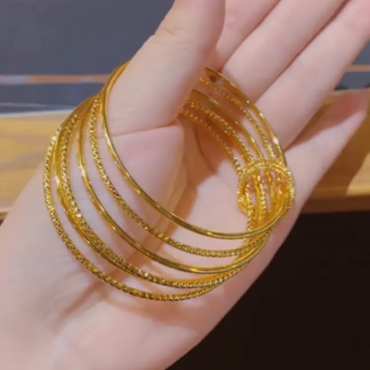 铜合金手镯 铜合金六圈手镯多圈手镯新款时尚百搭