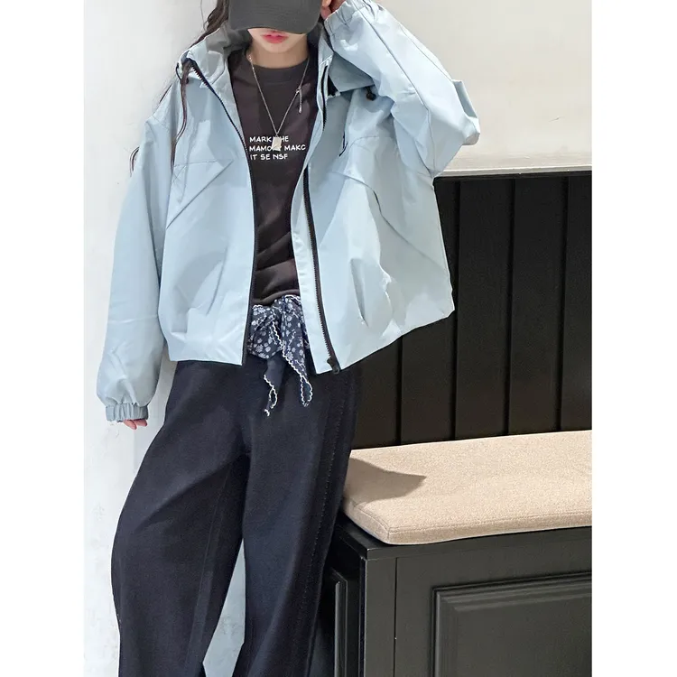 K29749孙小美韩系女童冲锋衣2025新款秋装儿童短款外套春秋上衣服
