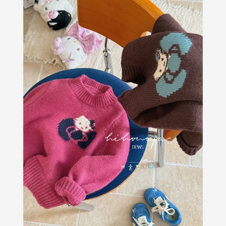 【糯叽凯蒂猫】八Hihoniya~2025秋冬亲子蝴蝶结Kitty显白手工毛衣