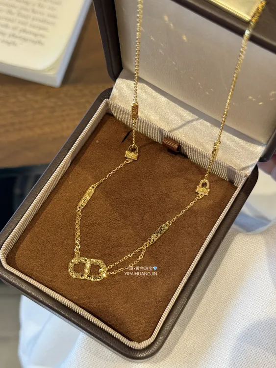 碎冰冰拉丝猪鼻子项链足金999黄金项链@YPXL011