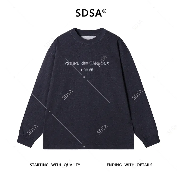 SDSA男士秋冬新款痞帅男装·美式撞色印花字母圆领卫衣宽松百搭潮