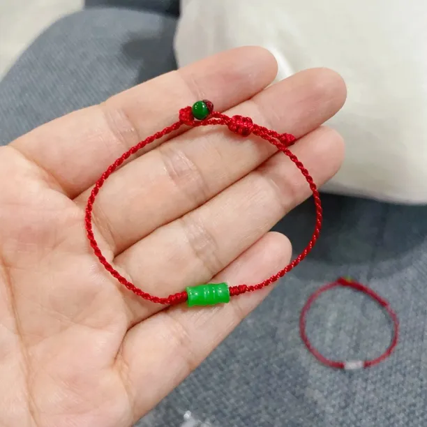 非金属布艺手链 小竹节节节高升手绳手工编织红绳手腕送闺蜜礼物