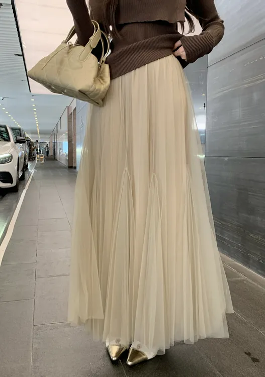 EIA一尧【巴黎漫步】重工纱裙气质显瘦千金感秋季温柔百搭高腰半裙