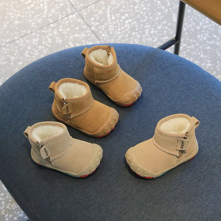 25505儿童雪地靴冬季加绒室外踩雪大棉鞋1-2--3岁男女婴儿防滑棉
