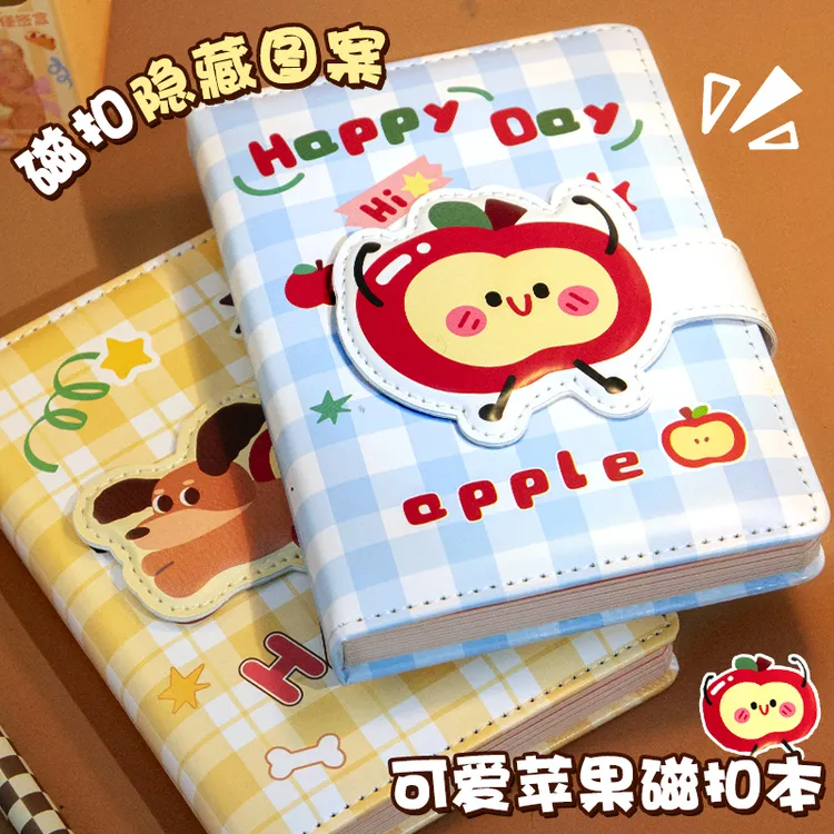 可爱好看！日记本高颜值笔记本本子手账本磁扣ins皮面A6小众记事本
