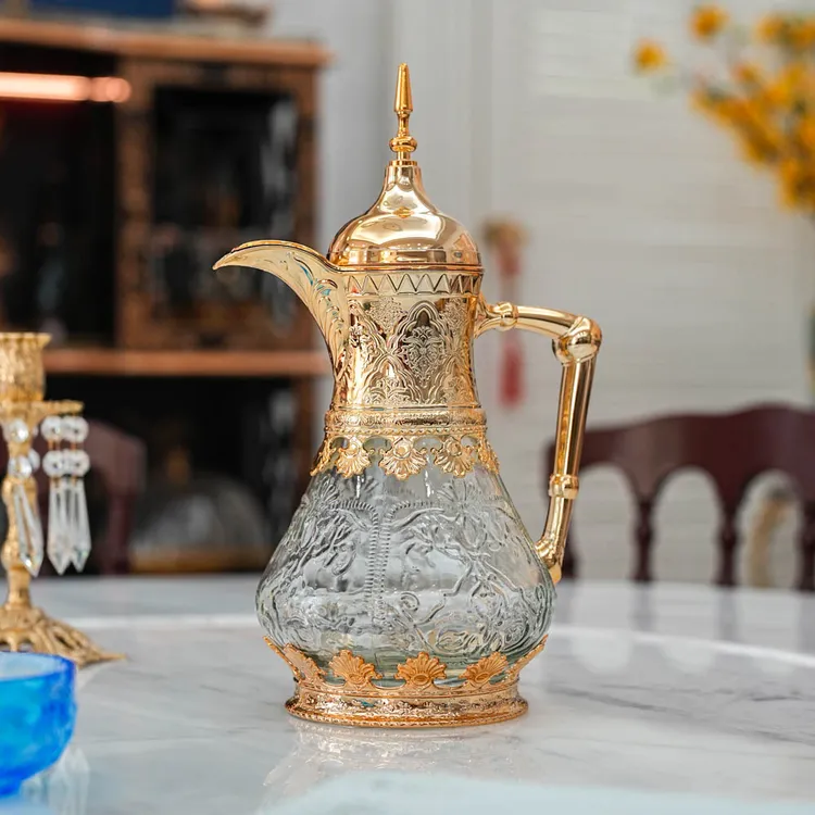 【奇居腾飞】欧式迪拜风浮雕花卉大容量水壶冷水壶1.6L