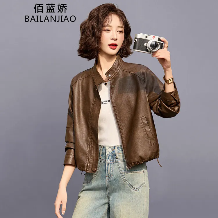 小皮衣外套女短款2025新款春秋酷飒气质洋气休闲复古PU皮夹克上衣