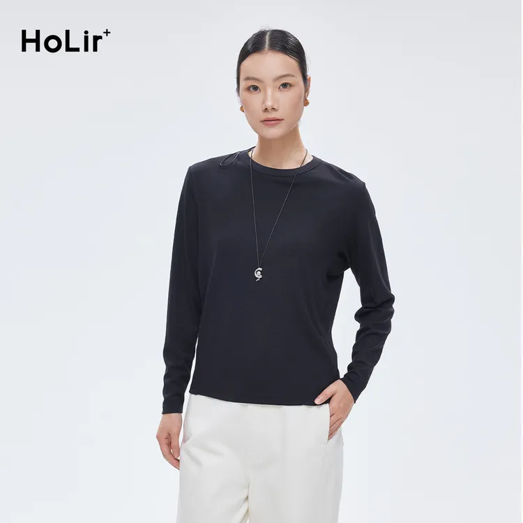 【双十二专享】【可机洗女款圆机羊绒T】女款长袖T恤衫7427