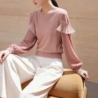 德玛纳｜【名媛纤绒纱线衫】2025秋季圆领淑女针织衫女上衣