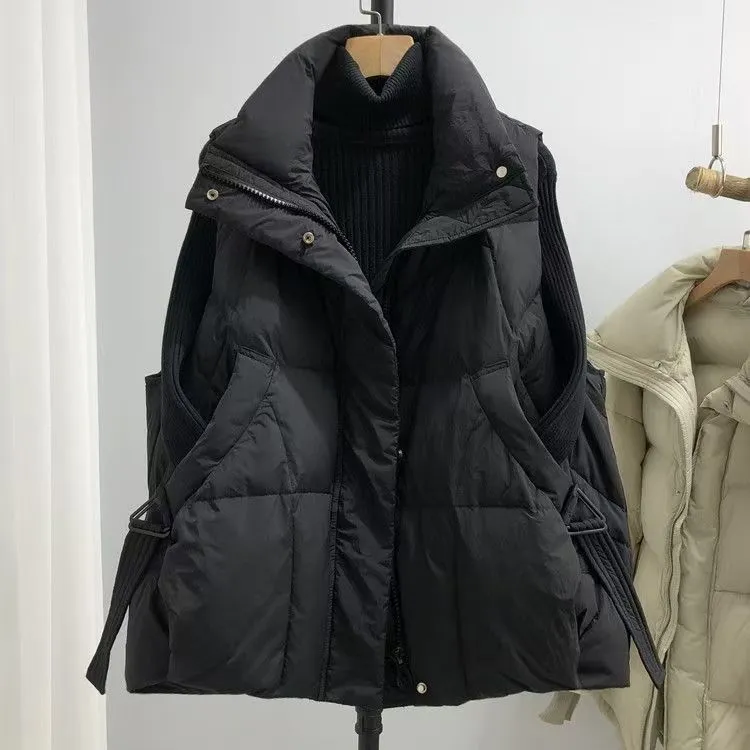 胖mm大码棉服马甲女外穿洋气秋冬2025新款无袖坎肩立领外套