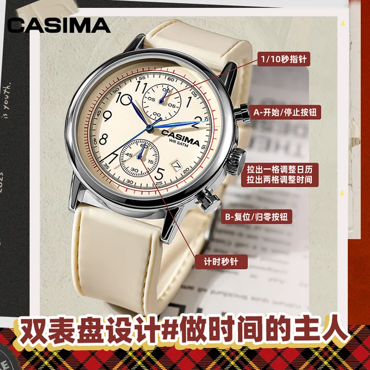 CASIMA【品牌设计】时尚百搭休闲运动潮流复古工装风石英手表2502