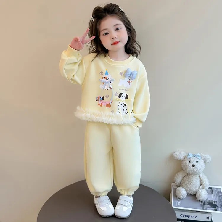 女童套装秋季2025新款洋气时髦儿童秋装宝宝巨好看卫衣卫裤两件套