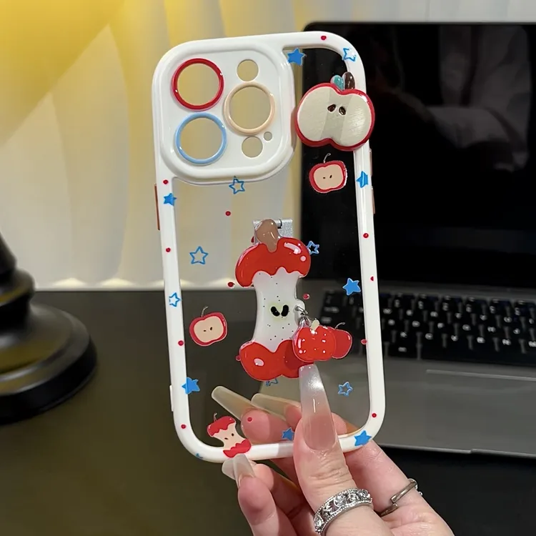 雅天立ins风立体苹果贴件适用iPhone16奶油手机壳华为vivo小米15