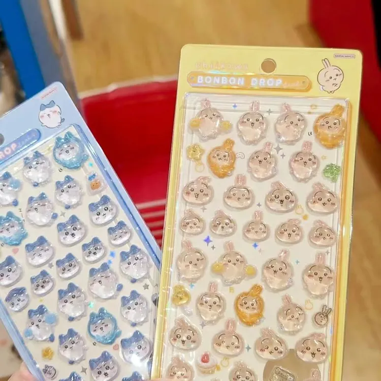 新款吉伊卡哇贴纸3D可爱滴胶Chiikawa吉伊小八乌萨奇立体装饰贴画