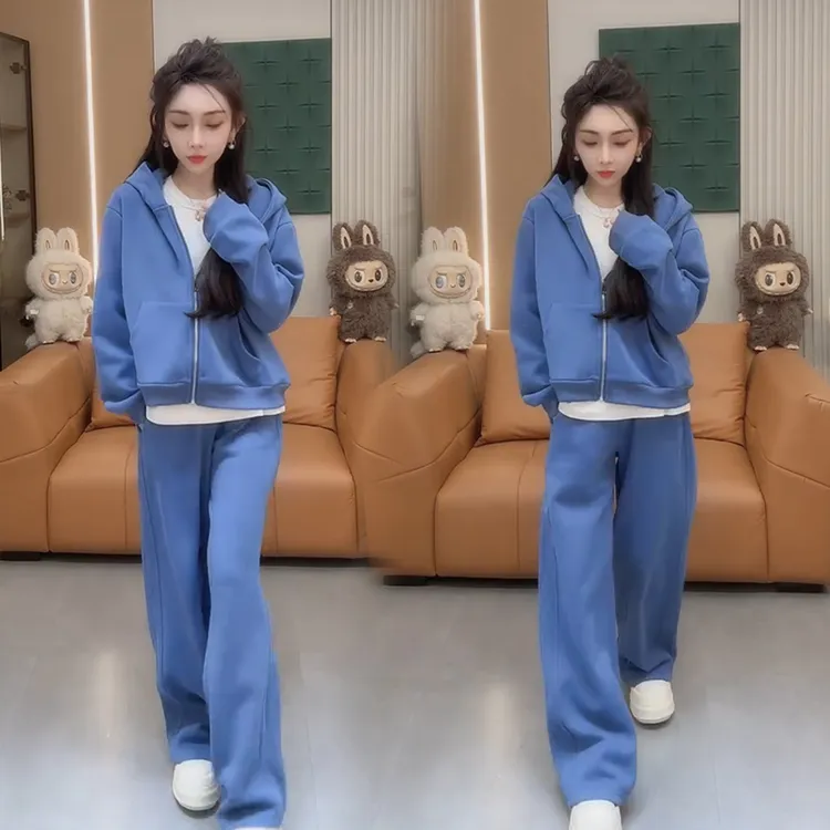 2025秋冬新款时尚显瘦气质网红高档套装女高级百搭宽松大码两件套