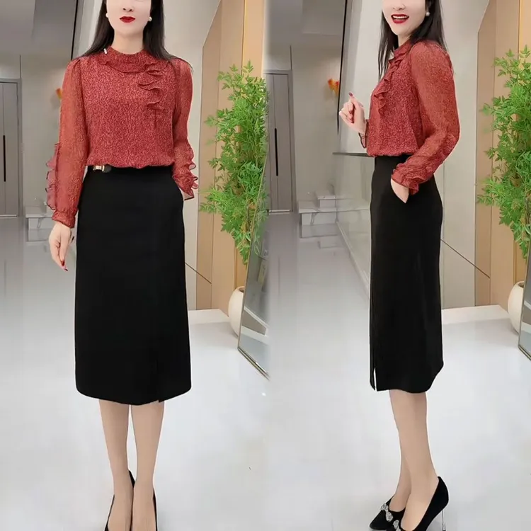 时尚拼接假两件连衣裙2025春季新款气质收腰显瘦中长款百搭裙子潮