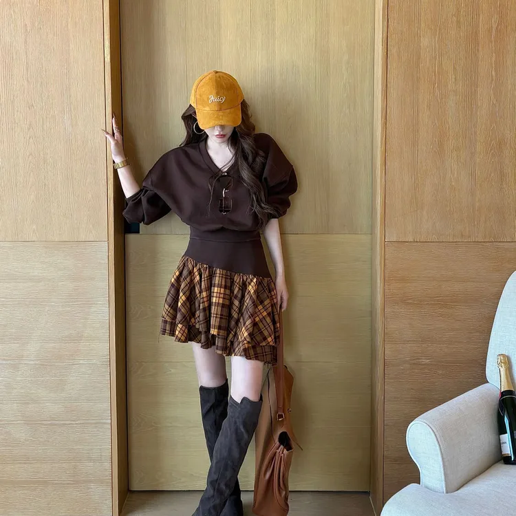 GUIDI GUDI【可可女士】时尚两件套套装/黄加蓝