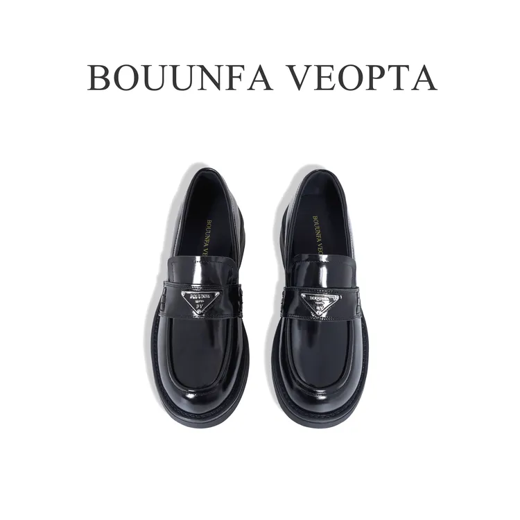 BOUUNFA VEOPTABV超软增高耐磨秋季乐福鞋厚底百搭鞋休闲皮鞋802