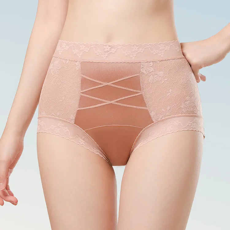 高腰蕾丝系列女士内裤轻塑形舒适穿着性感法式优雅内裤轻薄蕾丝款