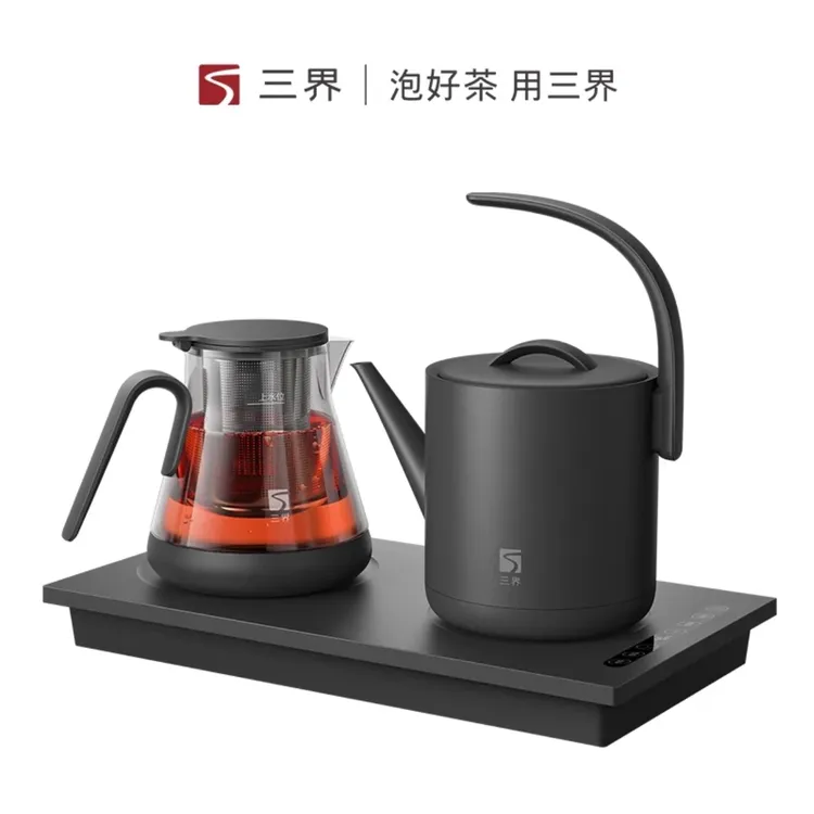 三界茶具DJ3Z提梁三合一烧水壶煮茶器自动保温调温家用玻璃泡茶壶