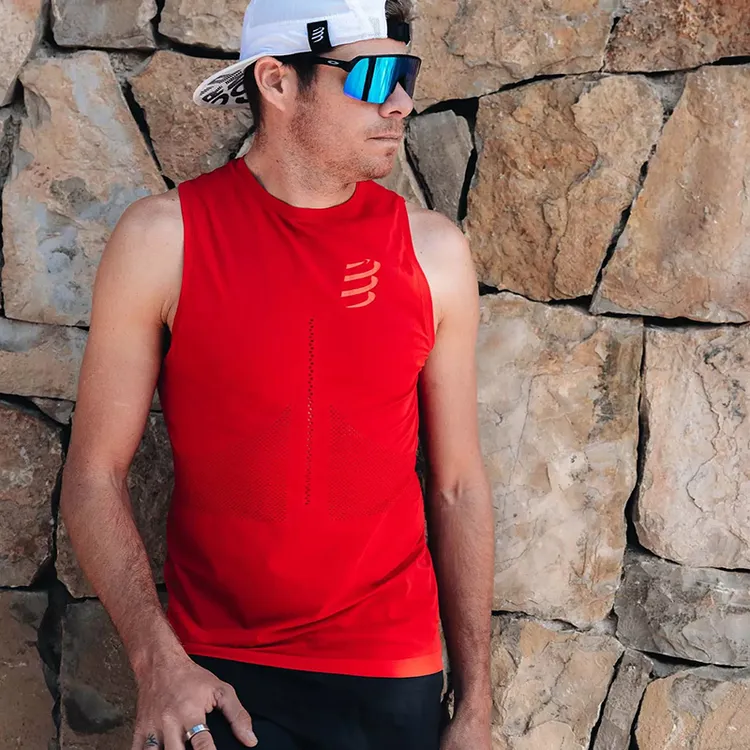 运动T恤背心骑行透气无袖吸汗男上衣超轻速干