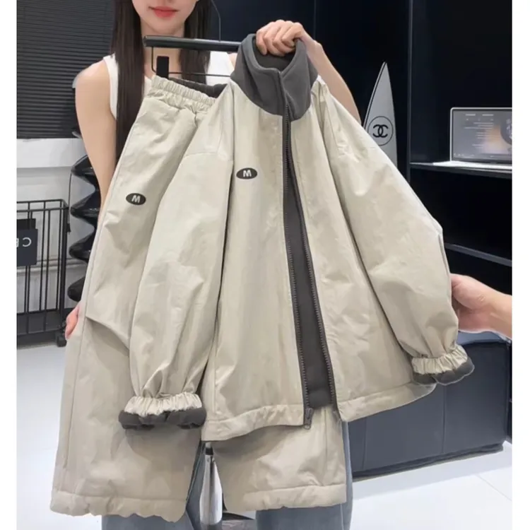 男童加绒加厚套装2025冬季韩版中大童洋气保暖两件套MT68255