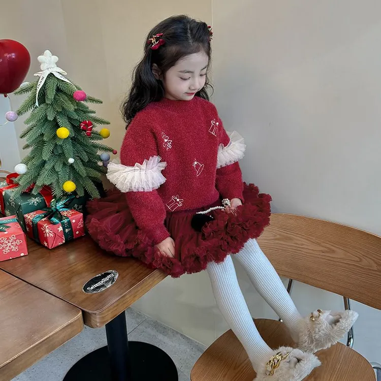 女童秋冬过年套装2025新款两件套儿童冬装洋气女孩ZH-23D5613-YGG