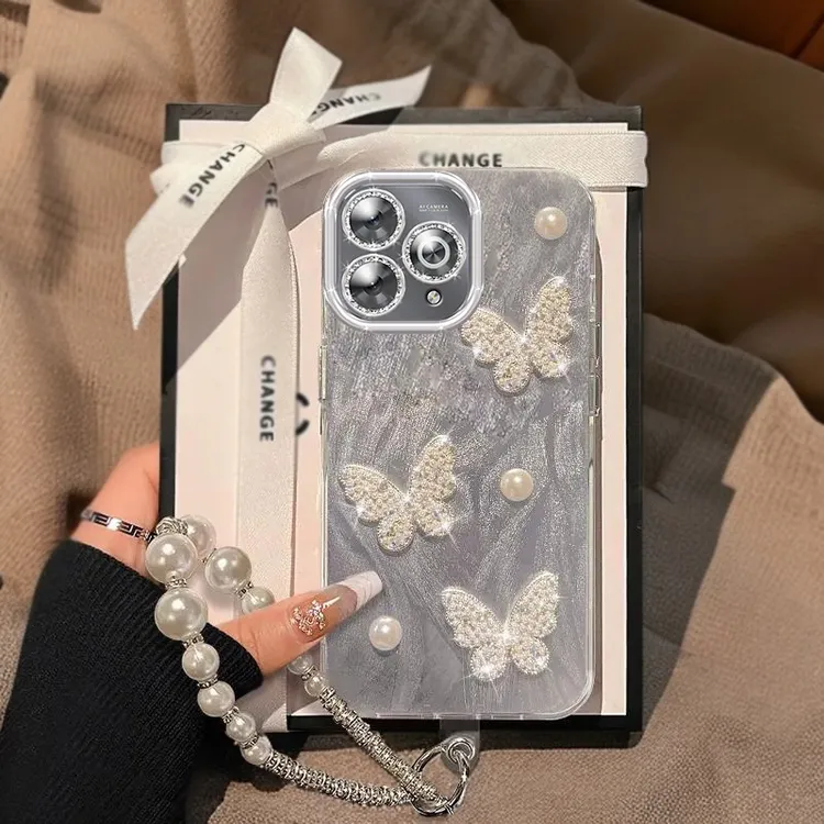 全包摄像头Hi畅享80Pro手机壳珍珠蝴蝶SHR-AN00软壳羽纱新款轻奢