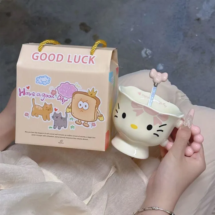 HalloKitty卡通高颜值马克杯陶瓷女生杯子生日礼物高级感釉下彩HR