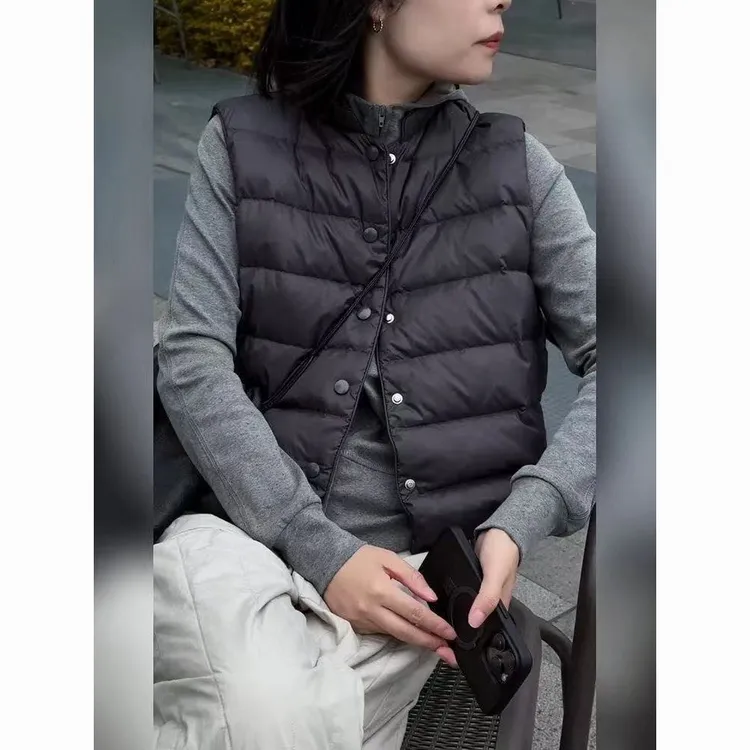 韩系时尚潮流保暖马甲棉服女冬季新款无袖宽松显瘦通勤百搭外套潮