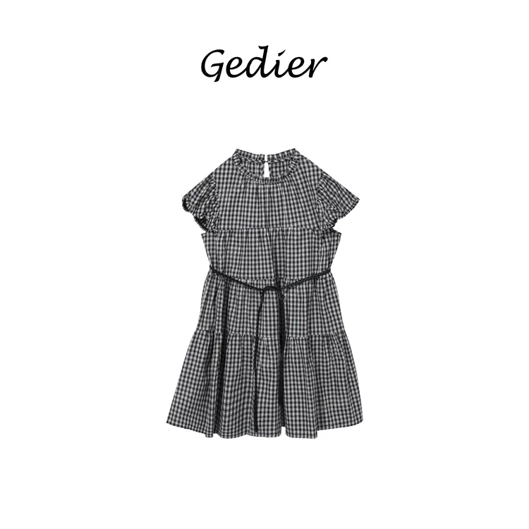 【歌蒂尔】夏季复古经典小格子连衣裙 LG520916Y