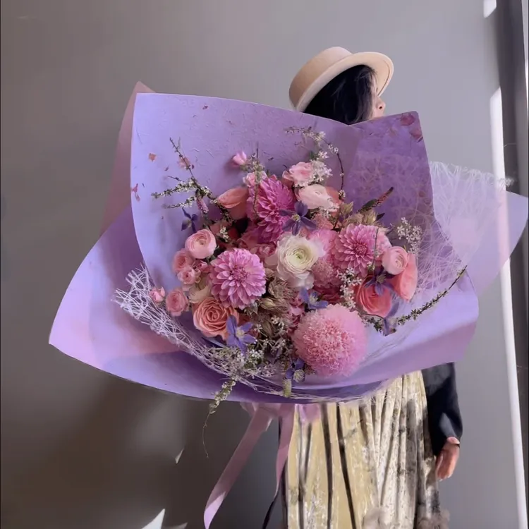 纯手工花草纸花束包装纸鲜花包装纯手工包装纸花艺包装材料