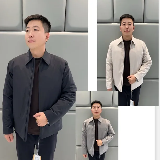 Lilanz/利郎(25新款)羽绒服白鸭绒茄克式翻领净面休闲羽绒服