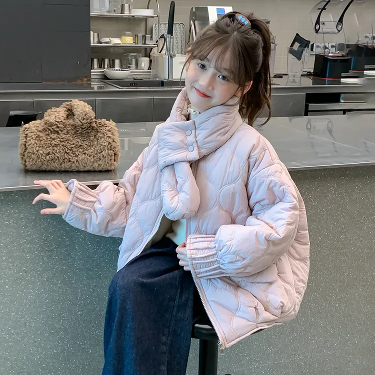 女童棉服秋冬款2025新款洋气童装小女孩韩系时髦休闲外套儿童棉衣