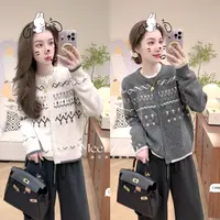 MEET ZOZO【费尔岛毛衣】秋冬韩版复古扣子开衫毛衣女1510271