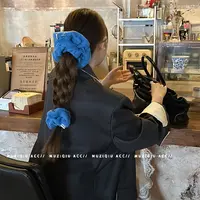 木子秋早秋韩版针织毛线大肠发圈高级感时髦洋气温柔简约百搭发饰