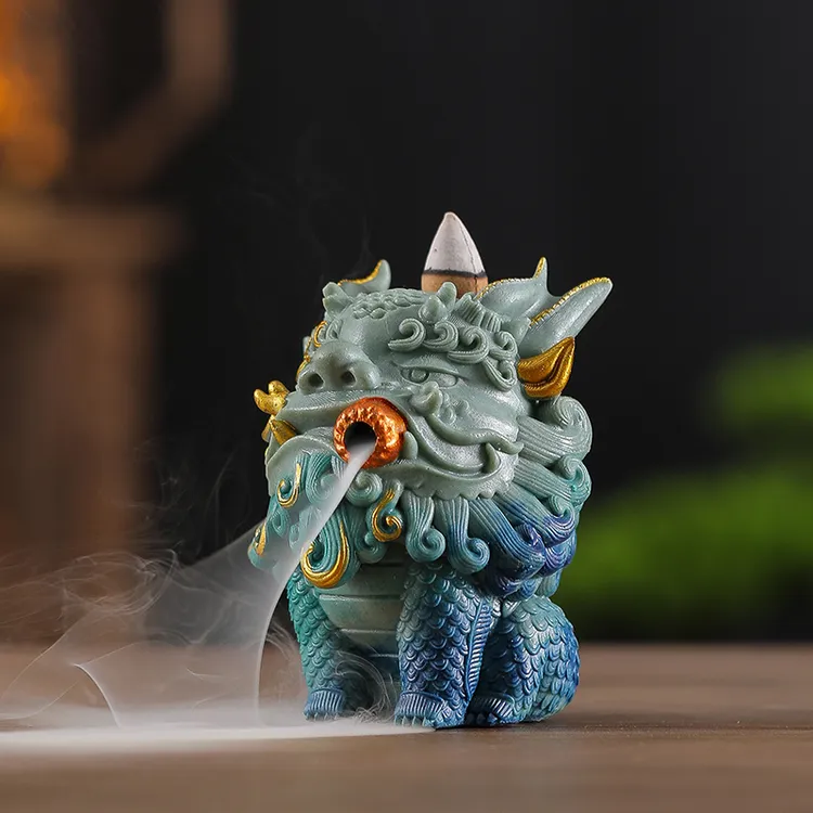 宝潭工艺坊 桌面倒流香摆件茶室吧台创意装饰品文创貔貅茶宠礼品