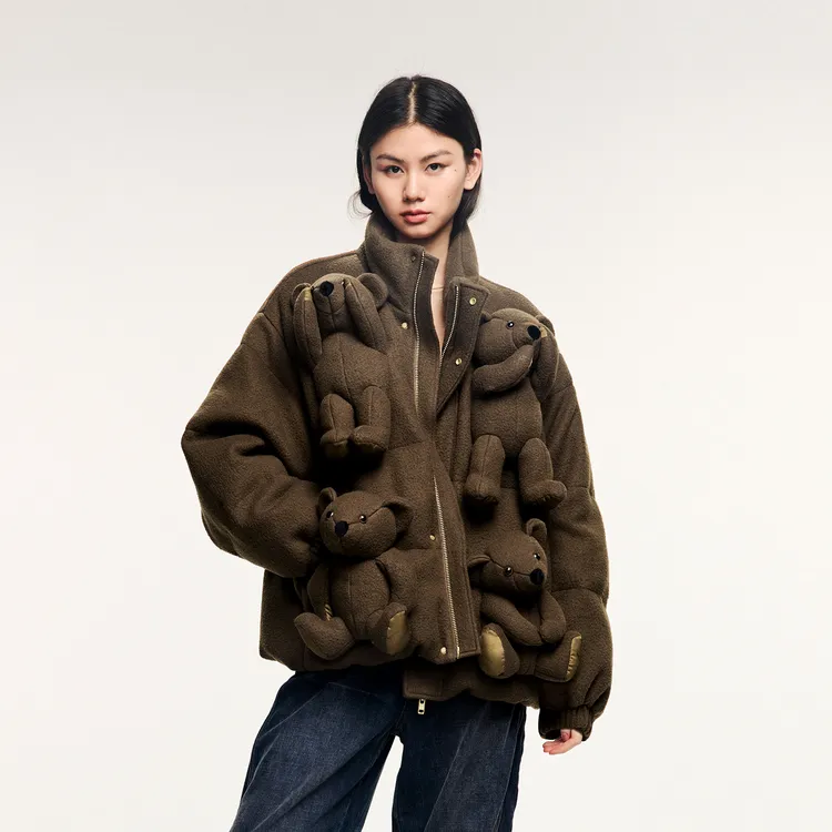 UOOYAA/乌丫2025冬季新款「伤心小熊」半立体玩偶羽绒服 9172