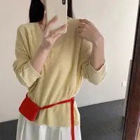 4177三炫春夏季新款纯色V领星光闪闪套头针织衫