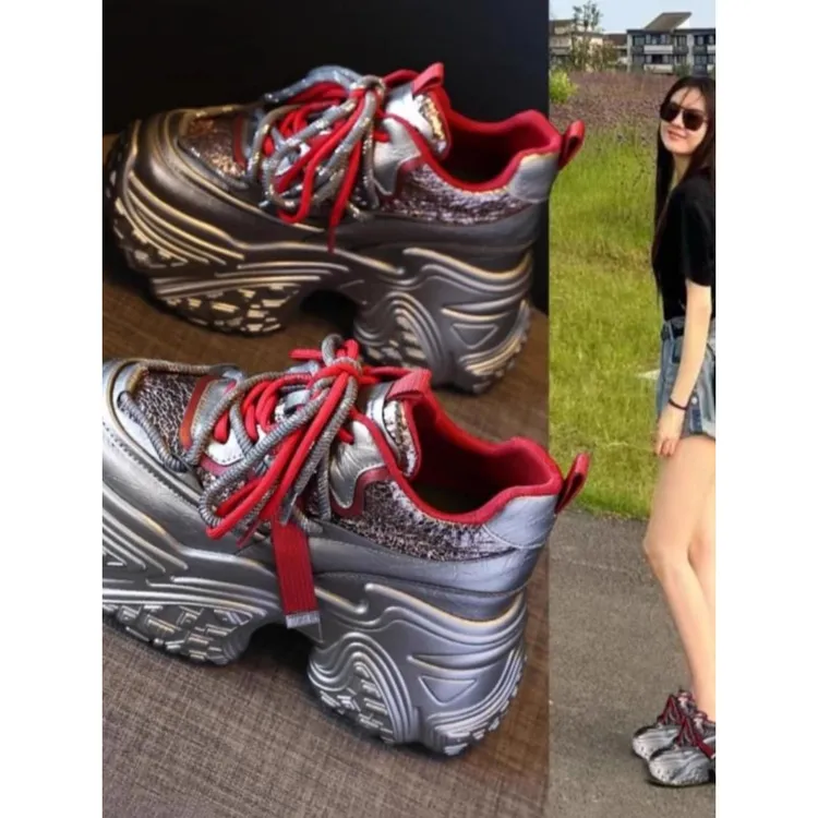 新百伦【专柜撤柜】小个子厚底内增高10老爹鞋女款2025春季时尚松糕