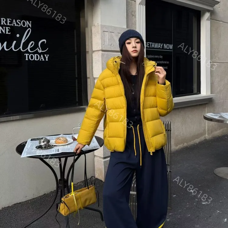 阿琅倚86183冬季新款羽绒短款连帽修身款羽绒服